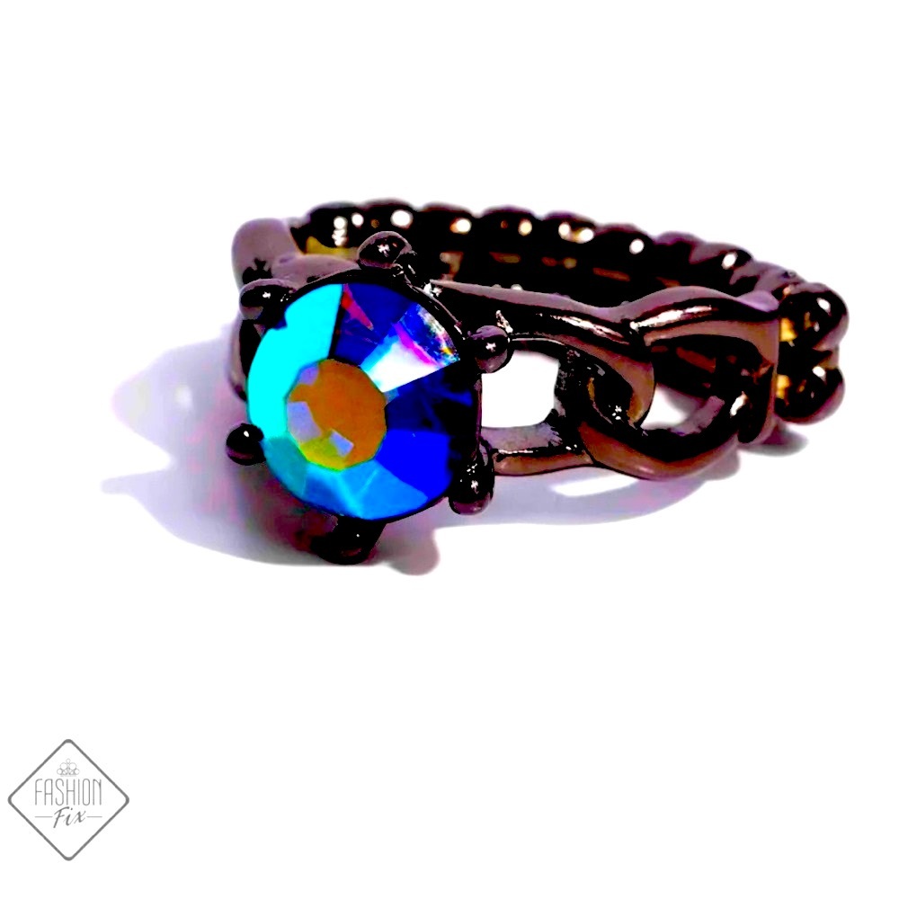 🔵◼️🔵 “AUTHORITATIVE ABILITY” BLUE IRIDESCENT GUNMETAL RING ~ PAPARAZZI❗️🔵◼️🔵 - Picture 3 of 6